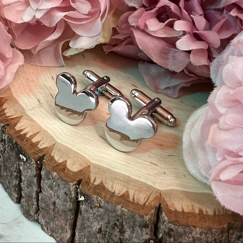 Silver Mickey Mouse Head Cufflinks - Picture 7 of 15